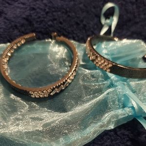 Black Rhinestone Hoop Earrings